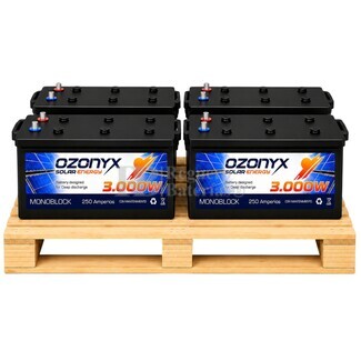 4 Bater�as Solares 250 Amperios 12 Voltios | Con Mantenimiento Ozonyx OZX250.A